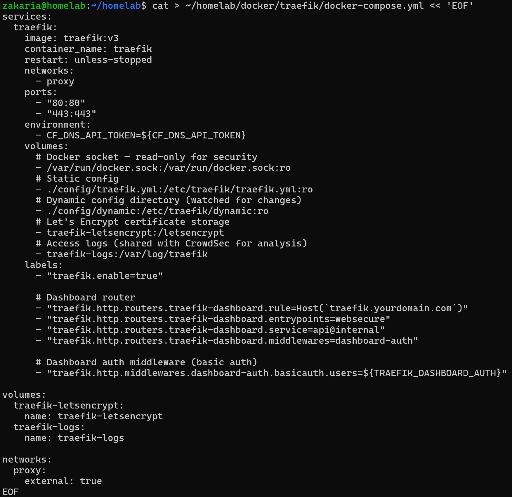 Traefik docker-compose configuration